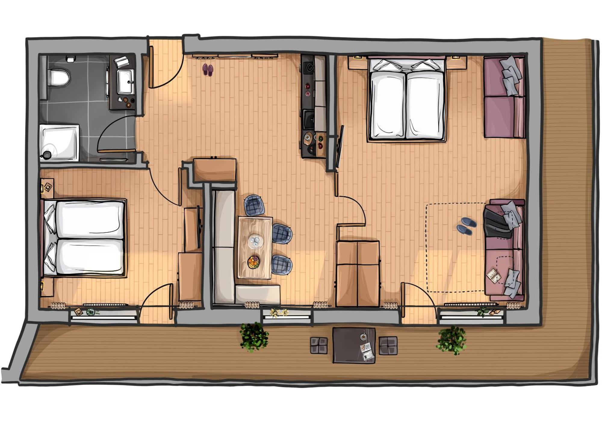 Appartements Sonnalm Берванг Стая снимка